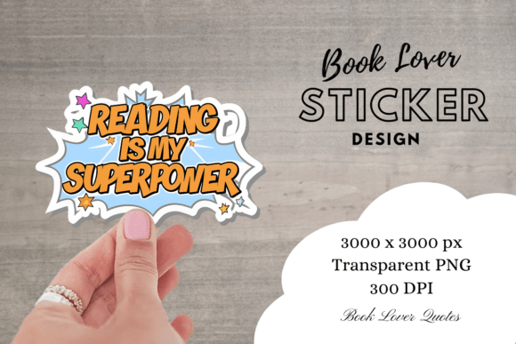 Book Lover Digital Sticker PNG Clipart
