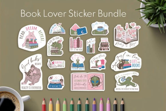 Sticker Book Lover SVG Bundle