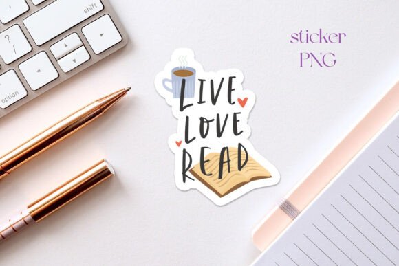 Book Lover Printable Sticker PNG Set