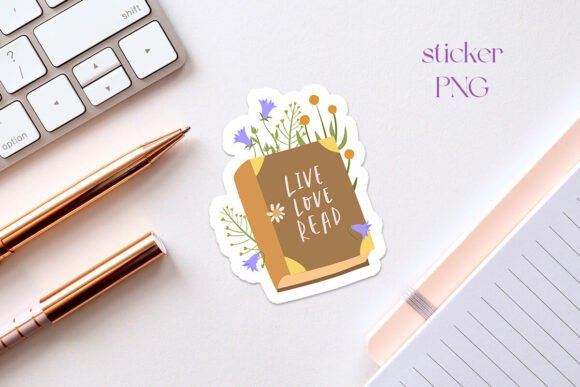 Book Lover Live Love Read Printable Sticker Sheet