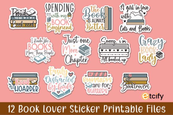 Book Lovers Vinyl Sticker Bundle SVG Set