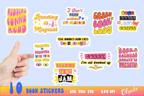Hippie Book Stickers PNG Bundle