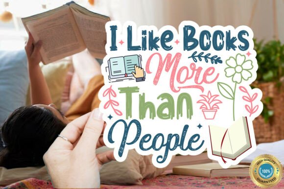 I Like Books More Than People Reading Sticker SVG Bundle
