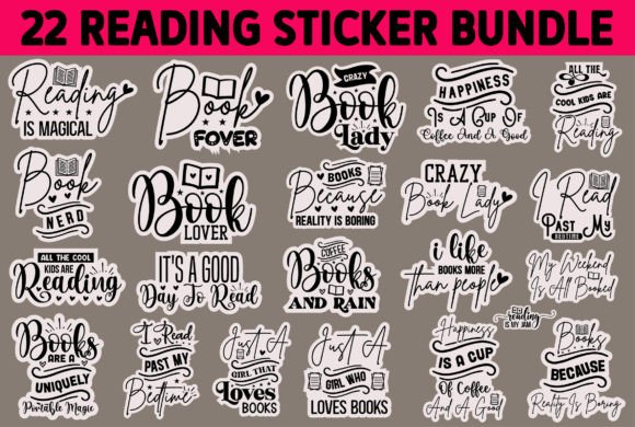 Reading & Books SVG Sticker Design Bundle