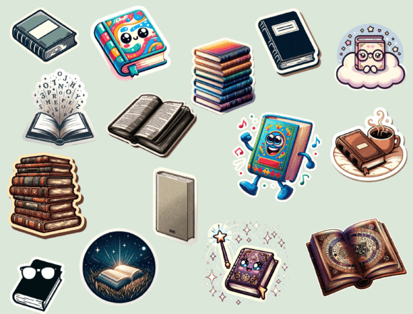 Colorful Digital Stickers and Icons Collection