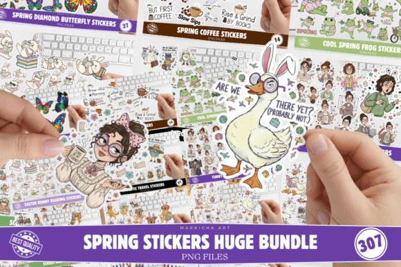 Easter & Spring PNG Sticker Mega Bundle