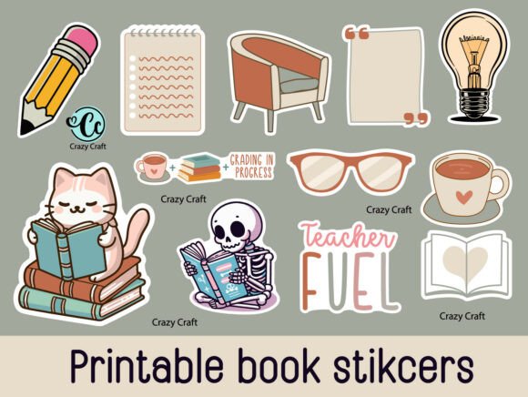 Fantasy Book Lover Digital Sticker Bundle