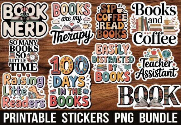 Books and Coffee Aesthetic PNG Sticker Design