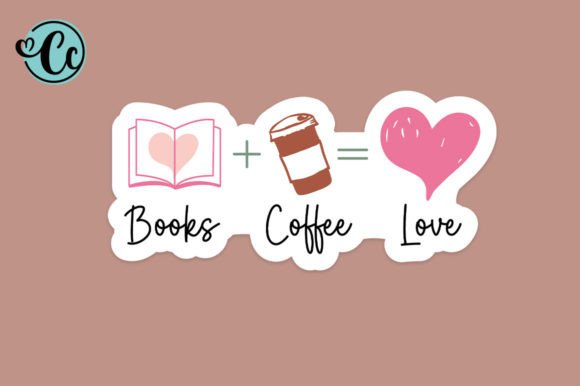 Books Coffee Love Printable Sticker Bundle