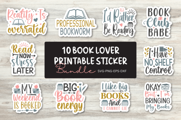 Book Lover Quotes Digital Sticker Set