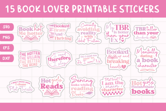 Book Lover Quote Stickers Digital Bundle