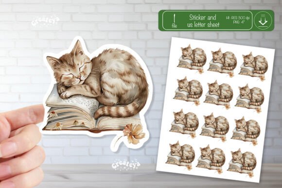 Watercolor Cozy Book Sticker PNG Set