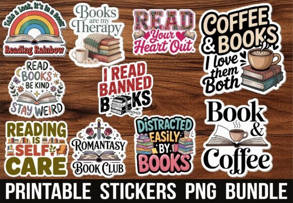 Books Are My Therapy Printable Sticker PNG