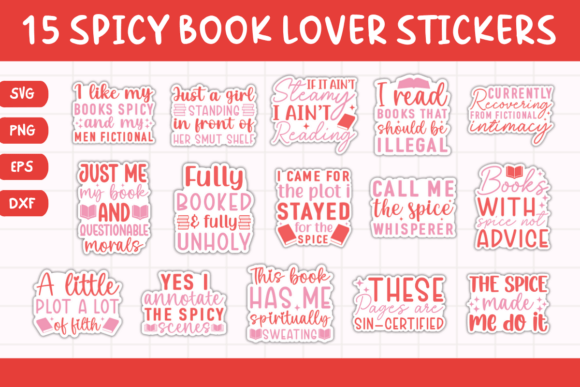 Spicy Book Lover Sticker SVG Bundle