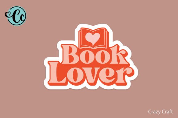 Retro Book Lover Printable Sticker Design Bundle