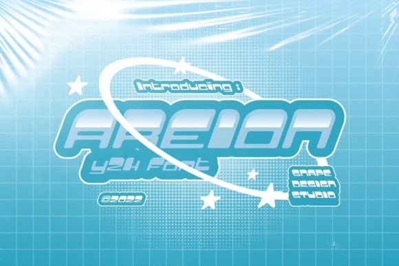 Areion Futuristic Y2K Display Font