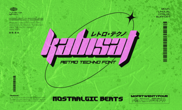 Kabisat Retro Techno Y2K Font Family