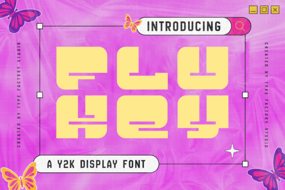 Flukey Y2K Geometric Display Typeface