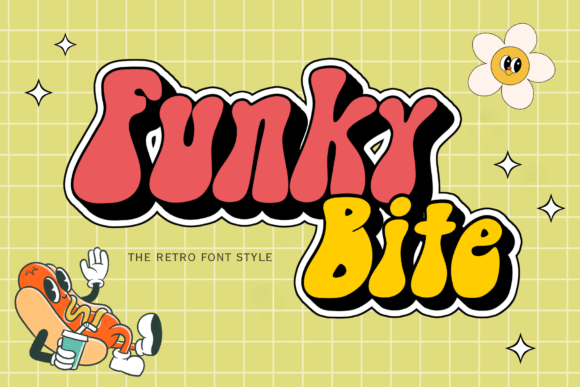 Funky Bite Y2K Retro Display Font