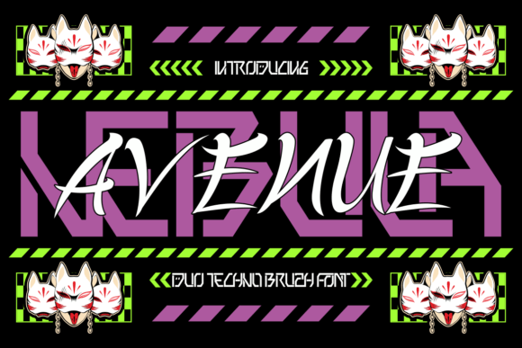 Nebula Avenue Futuristic Techno + Brush Script Duo Font