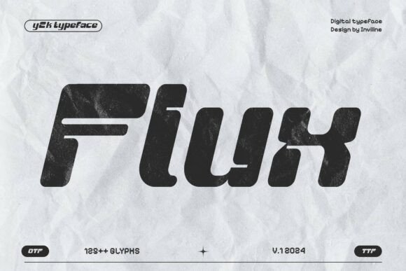 Flux Y2K Tech Display Typeface