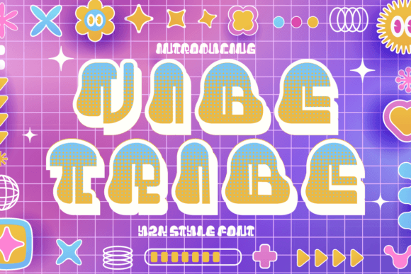 Vibe Tribe Y2K Gradient Pixel Display Font