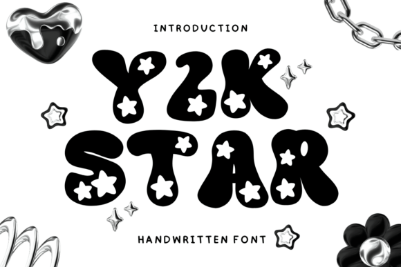 Y2K Star Handcrafted Display Font