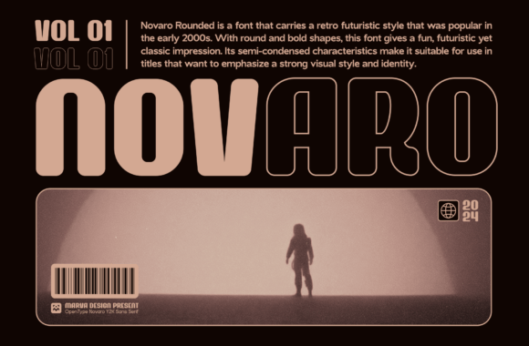 Novaro Rounded Y2K Retro-Futuristic Font