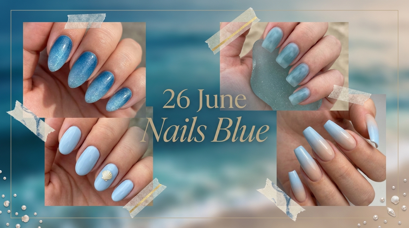 🌊 26 Serene June Nails Blue Shades to Channel Ocean Vibes