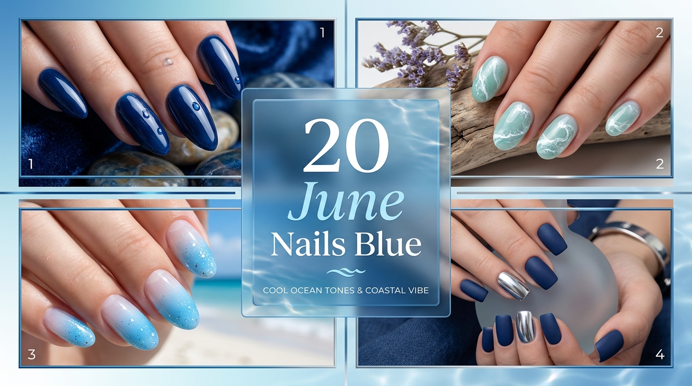 💙 20 June Nails Blue Shades That Make Waves