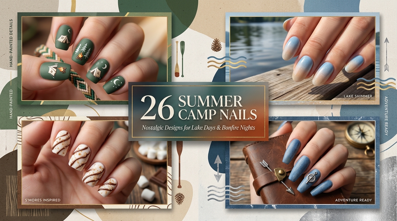 ☀️ 26 Summer Camp Nails for Lake Days and S'mores
