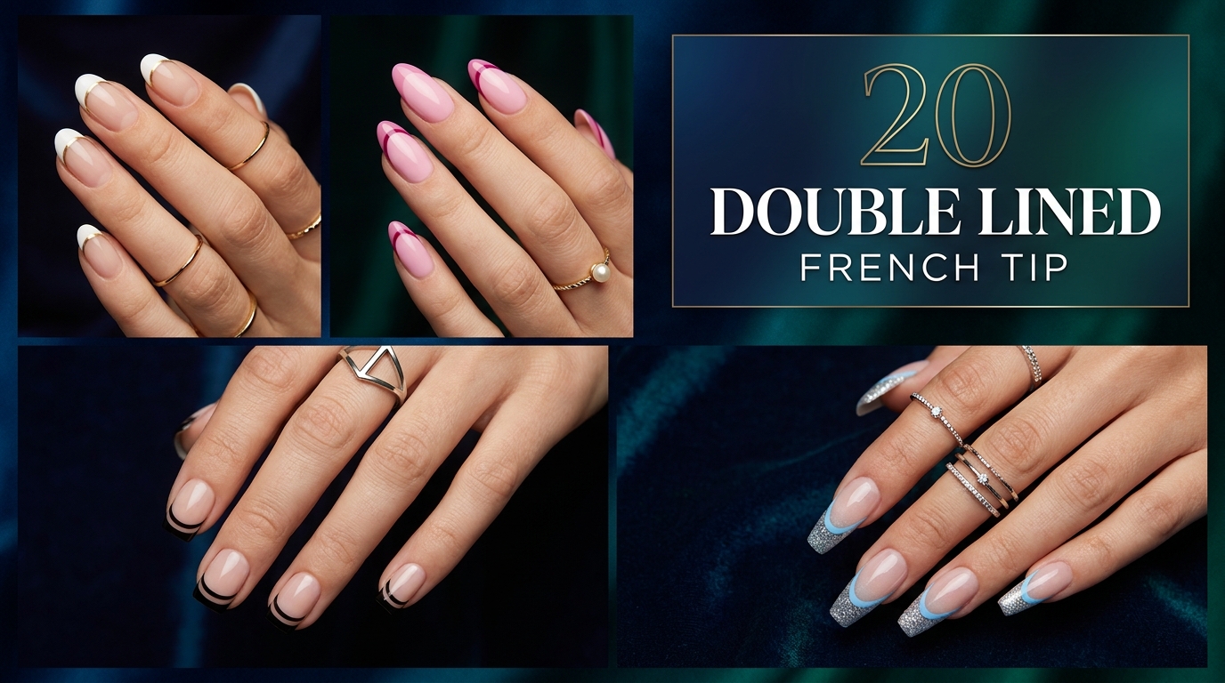 ✨ 20 Double Lined French Tip Mani Ideas for Extra Drama