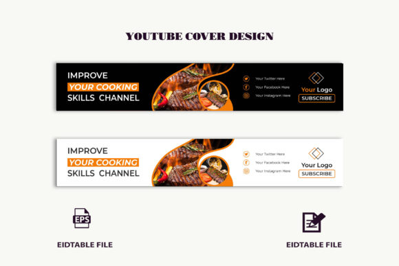 Customizable Food YouTube Banner Design