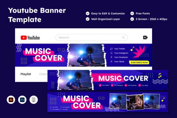 Modern YouTube Banner Template