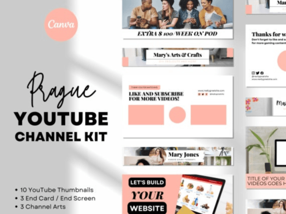 Customizable YouTube Channel Kit for Canva