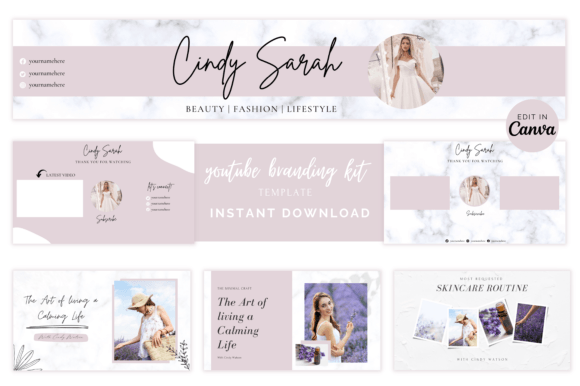 Lavender YouTube Branding Kit