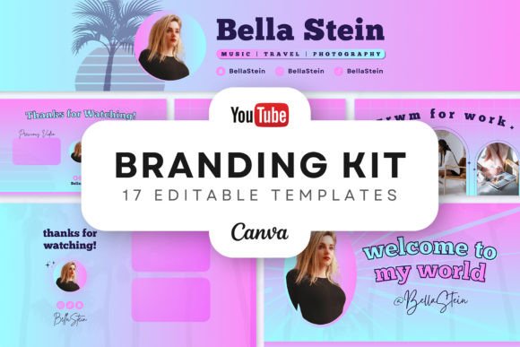 Aesthetic YouTube Branding Kit with Canva Templates