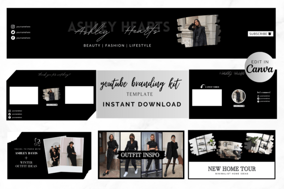 Luxury YouTube Branding Kit for Canva