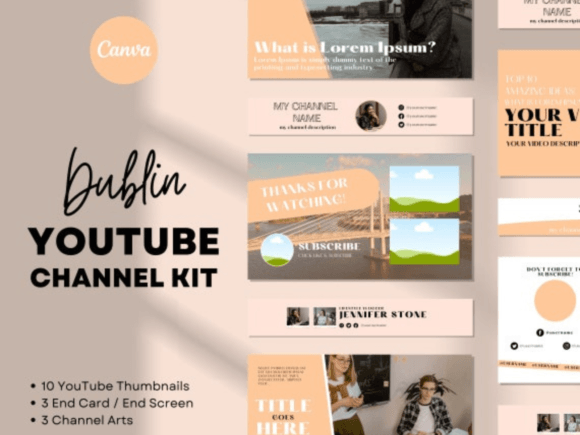 YouTube Channel Branding Kit for Canva
