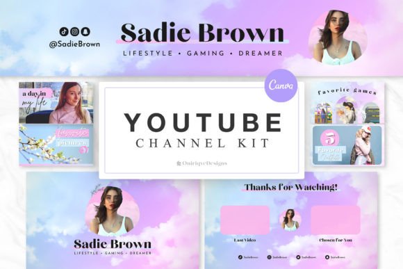 Aesthetic Pastel Clouds YouTube Kit