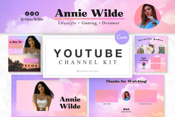 Aesthetic Pastel Clouds YouTube Kit