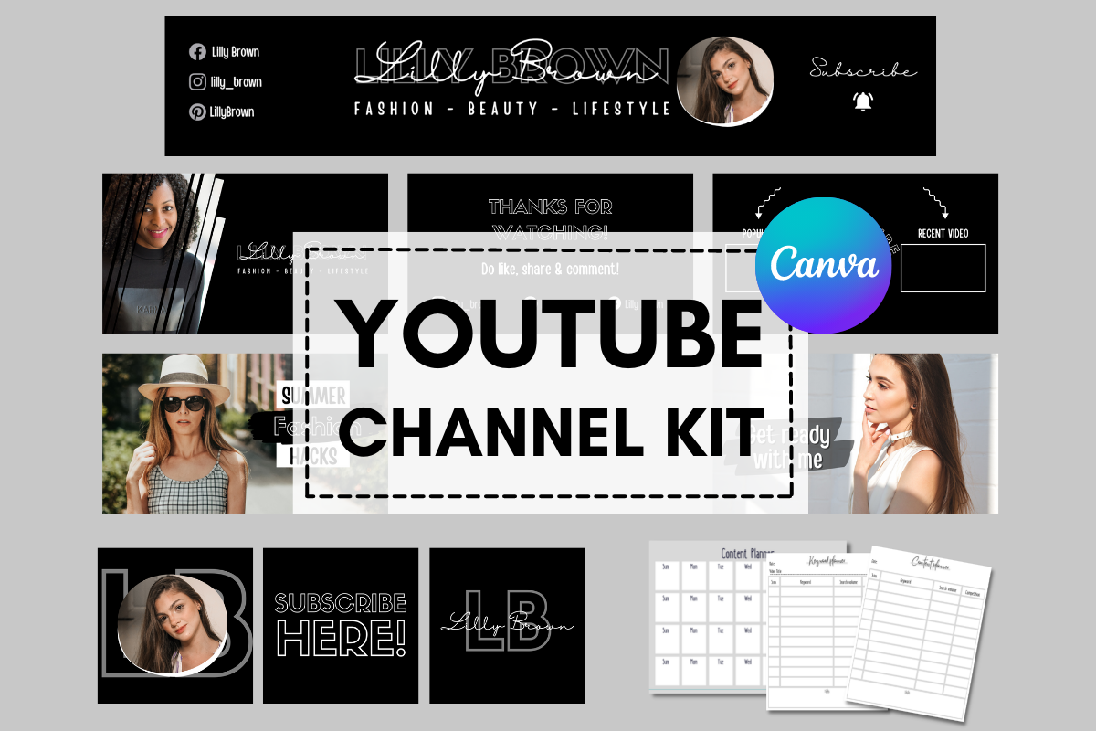 Minimalist YouTube Branding Kit Templates