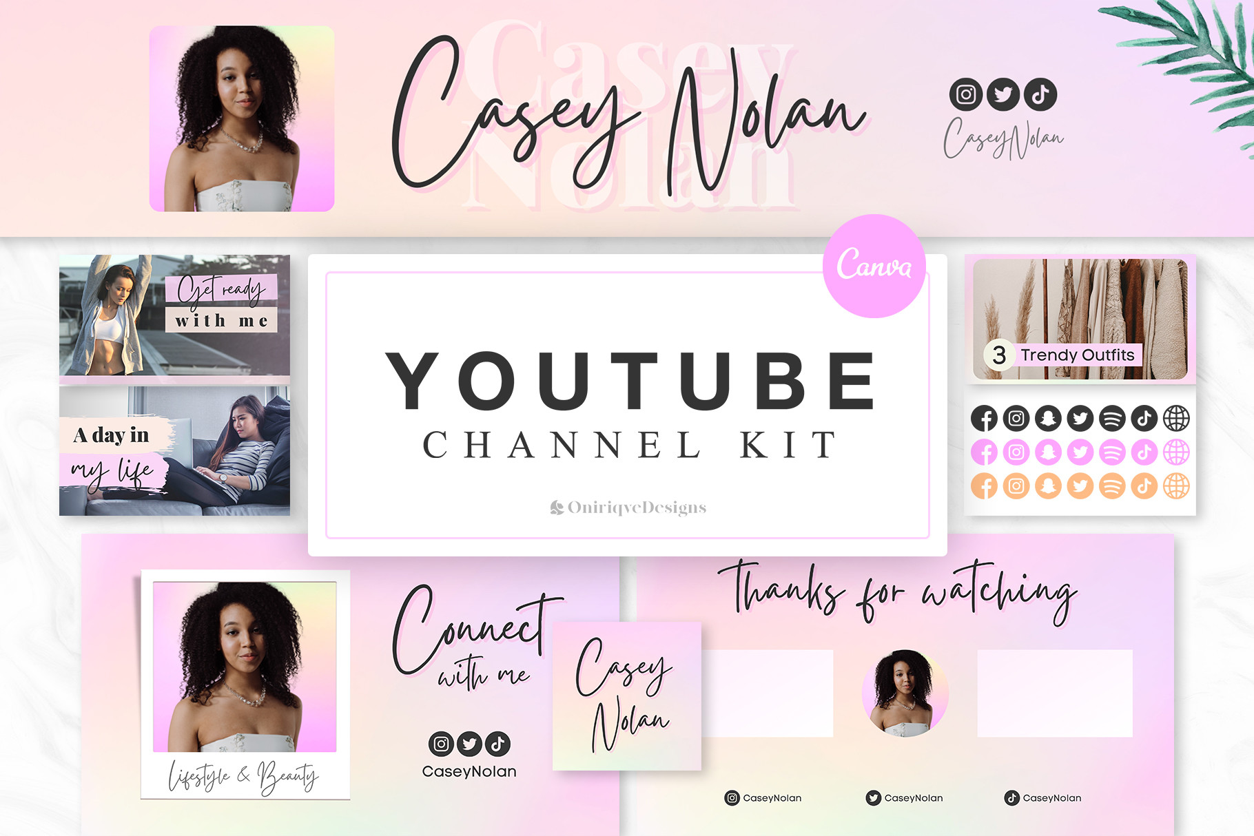 Pastel YouTube Channel Kit