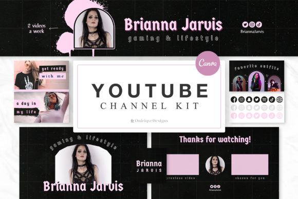 Pastel Goth YouTube Channel Design Kit