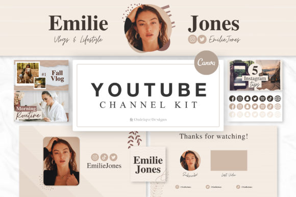 Nude Beige YouTube Channel Kit