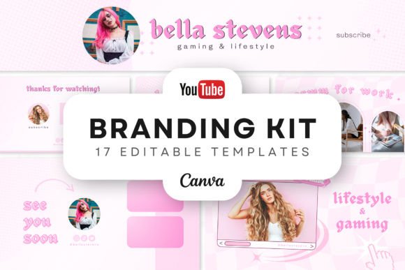 Y2K Aesthetic YouTube Branding Kit