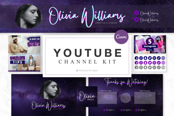 Purple Galaxy YouTube Channel Kit
