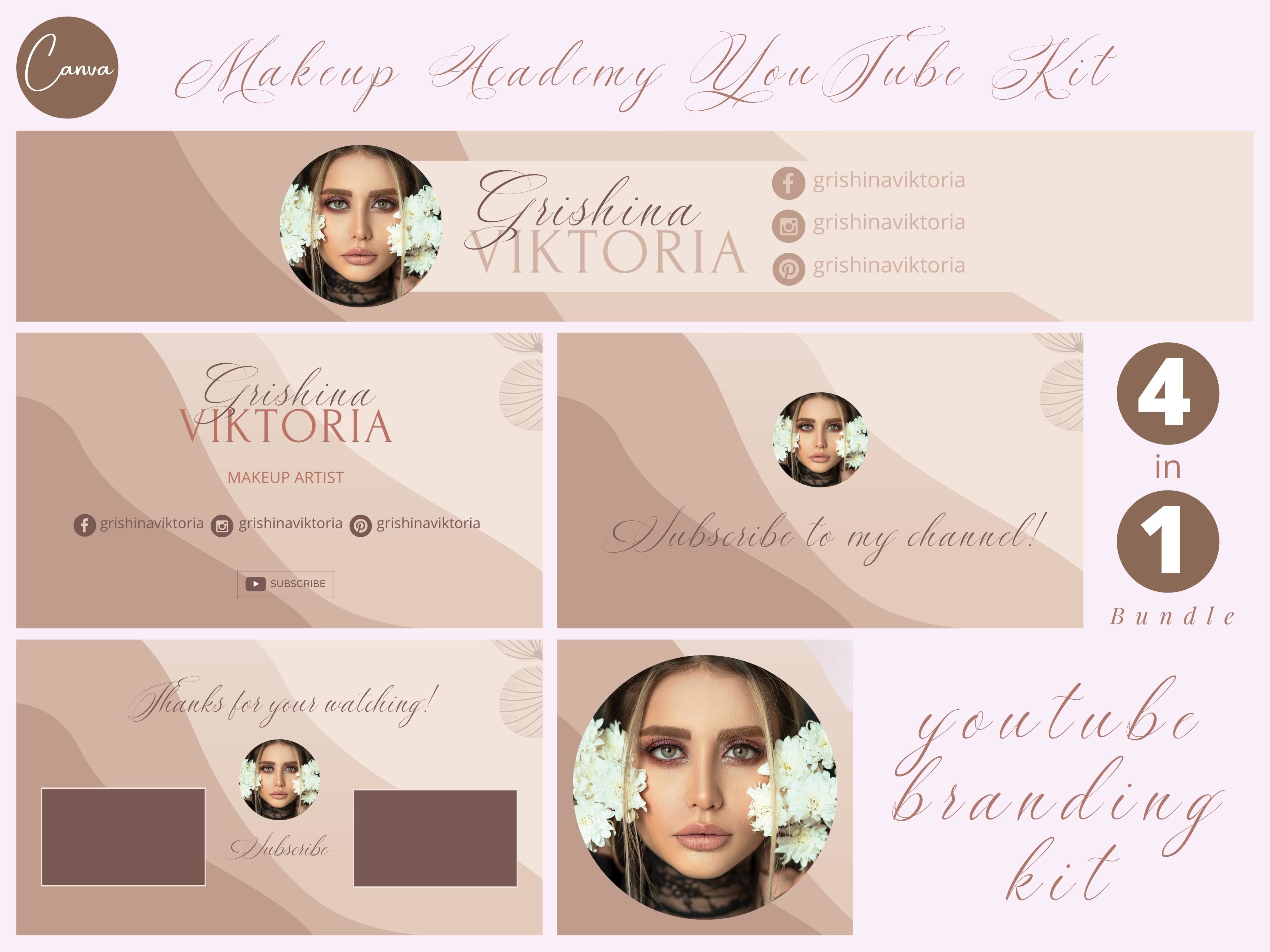 Minimal YouTube Branding Kit in Canva