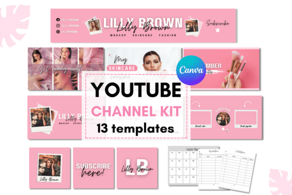 Glam Pink YouTube Branding Kit