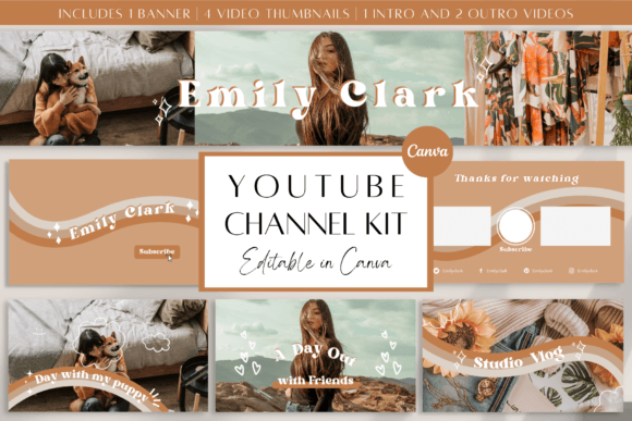 Boho YouTube Channel Canva Kit